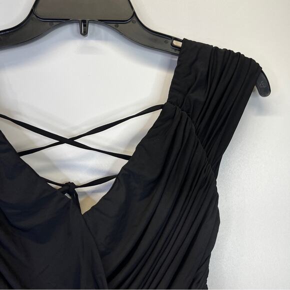 Rosetta Getty Collective Off The Shoulder Ruched Bodice Midi dress black - 12 - Picture 6 of 12